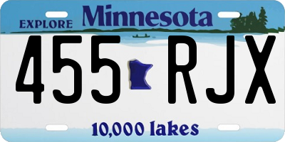MN license plate 455RJX