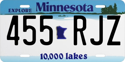 MN license plate 455RJZ