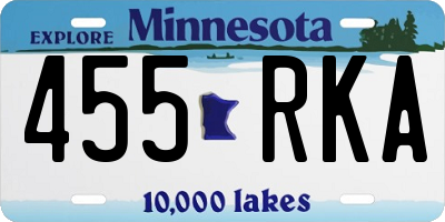 MN license plate 455RKA