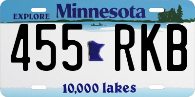 MN license plate 455RKB