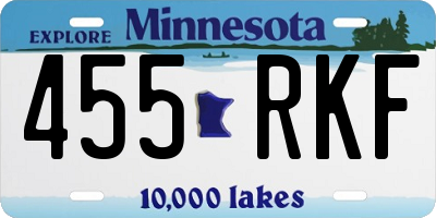 MN license plate 455RKF