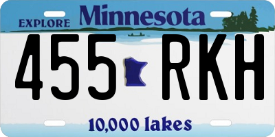 MN license plate 455RKH