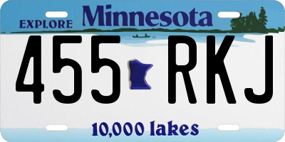 MN license plate 455RKJ
