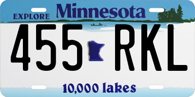 MN license plate 455RKL