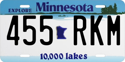 MN license plate 455RKM
