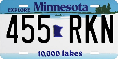 MN license plate 455RKN