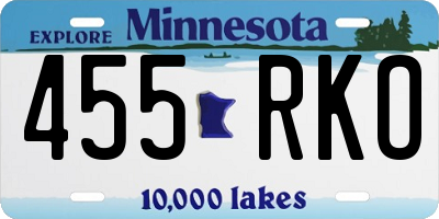 MN license plate 455RKO