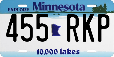 MN license plate 455RKP