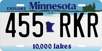 MN license plate 455RKR