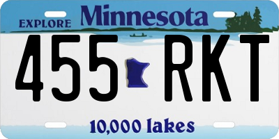MN license plate 455RKT