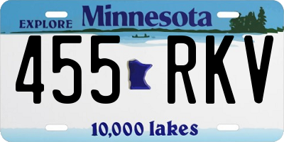 MN license plate 455RKV