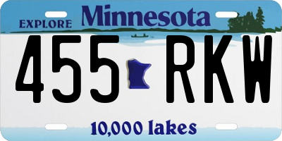 MN license plate 455RKW