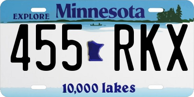 MN license plate 455RKX