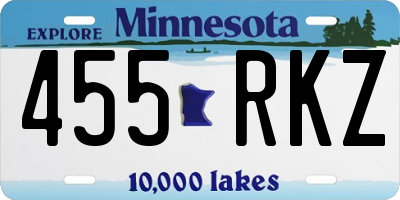 MN license plate 455RKZ