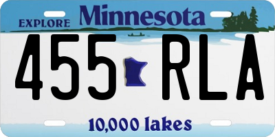 MN license plate 455RLA