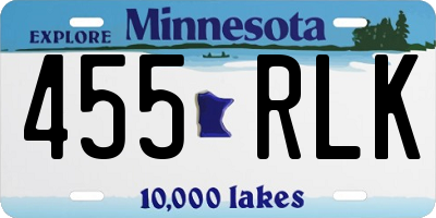 MN license plate 455RLK