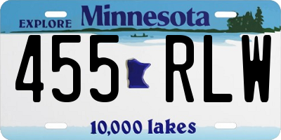 MN license plate 455RLW