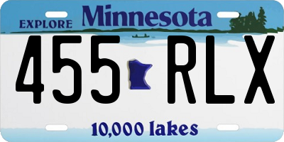 MN license plate 455RLX