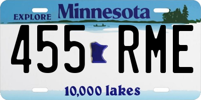 MN license plate 455RME