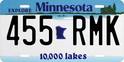 MN license plate 455RMK