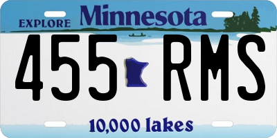 MN license plate 455RMS