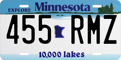 MN license plate 455RMZ