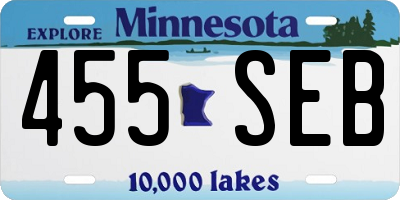 MN license plate 455SEB