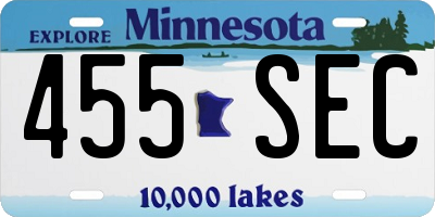 MN license plate 455SEC