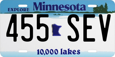 MN license plate 455SEV