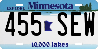 MN license plate 455SEW