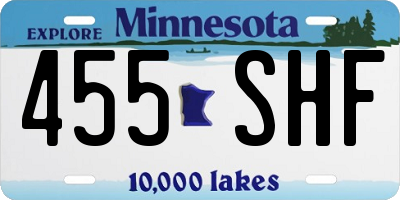 MN license plate 455SHF