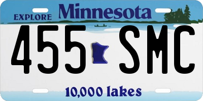 MN license plate 455SMC