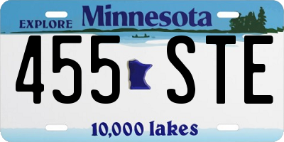 MN license plate 455STE