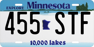 MN license plate 455STF
