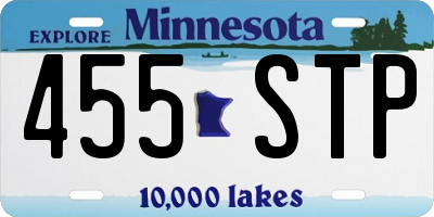MN license plate 455STP