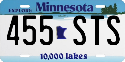 MN license plate 455STS