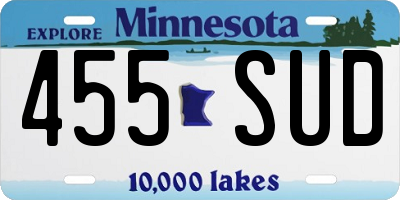 MN license plate 455SUD