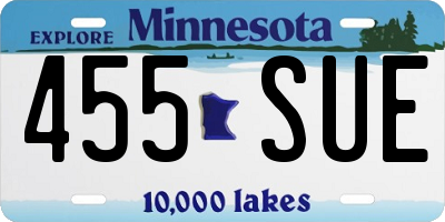 MN license plate 455SUE