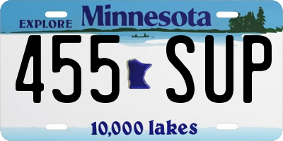 MN license plate 455SUP