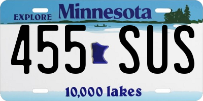 MN license plate 455SUS