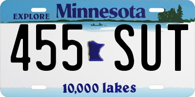 MN license plate 455SUT