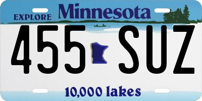 MN license plate 455SUZ