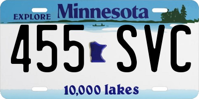 MN license plate 455SVC