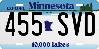 MN license plate 455SVD