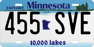 MN license plate 455SVE