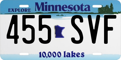 MN license plate 455SVF