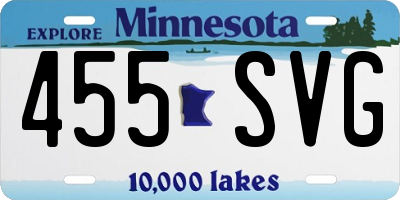 MN license plate 455SVG