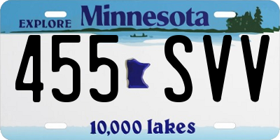 MN license plate 455SVV