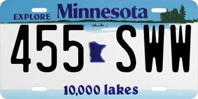 MN license plate 455SWW