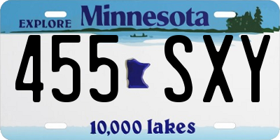 MN license plate 455SXY